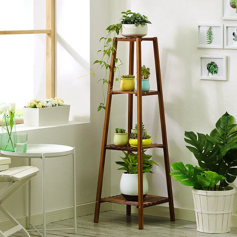 Plant Stand, 77/97/117cm Tall, Bamboo Display Rack