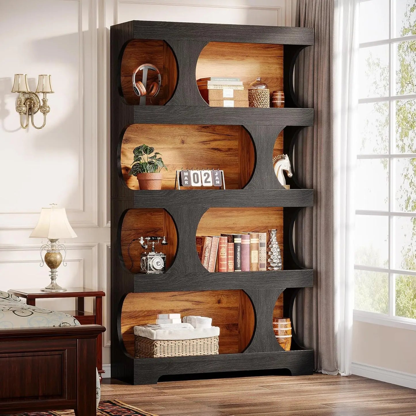 4-Tier Bookshelf, Large Storage Space