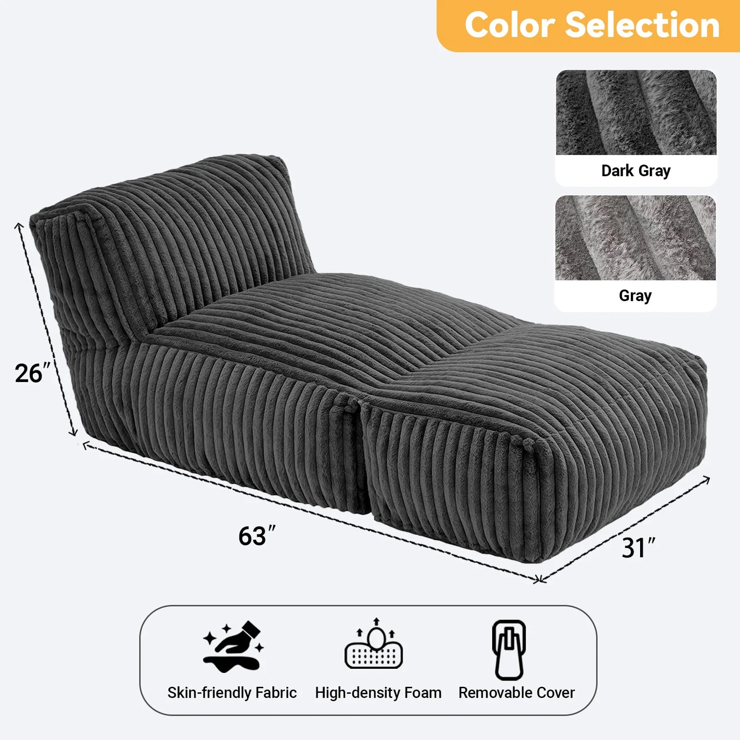 Folding Cube Sofa - with Back Lumbar Support