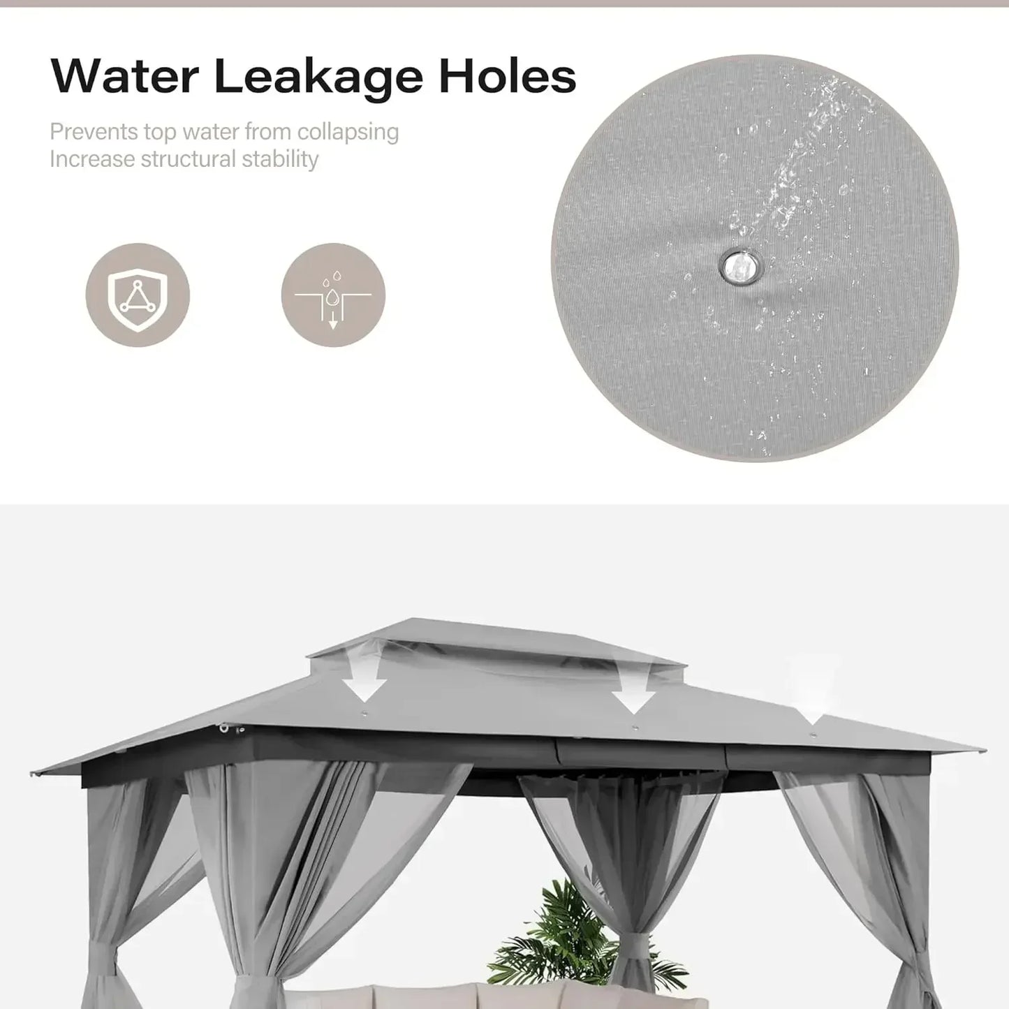 Patio Gazebo, 10'x13' with Expansion Bolts