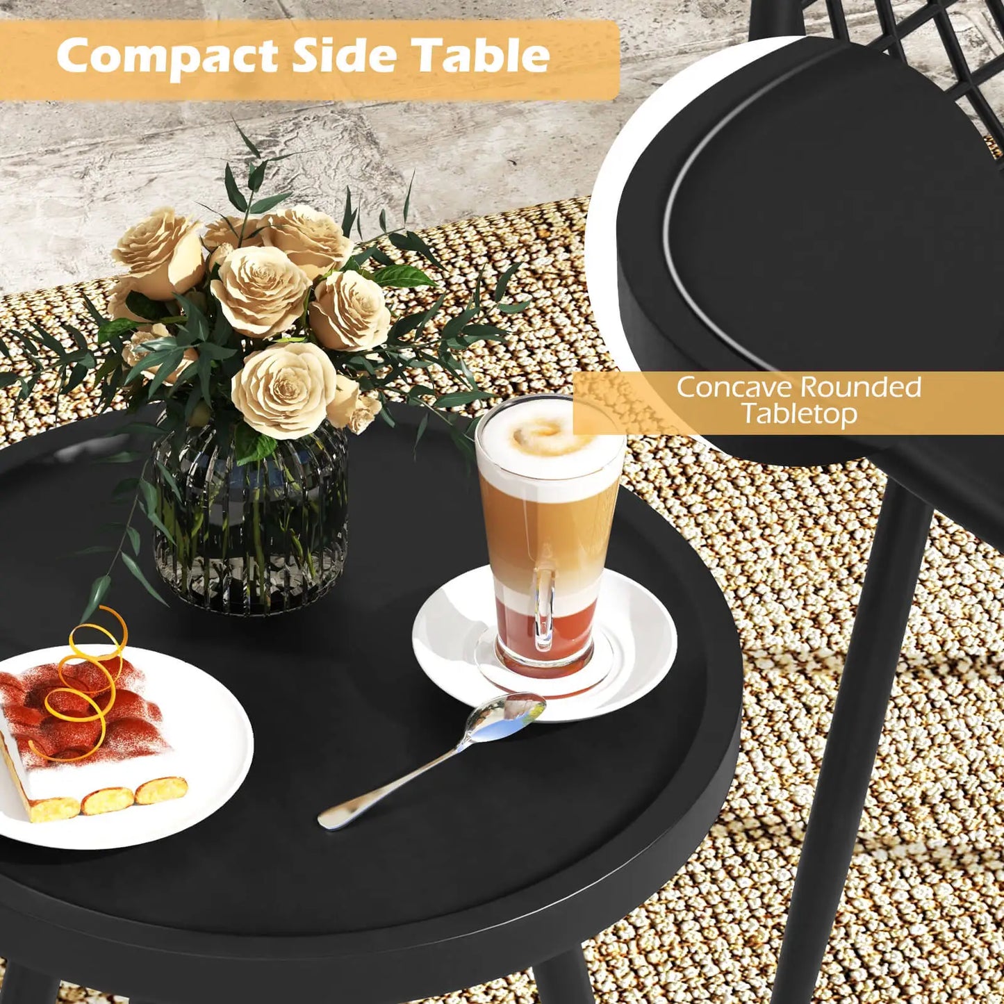 Patio Bistro Set, 3-Piece, Table and Chairs