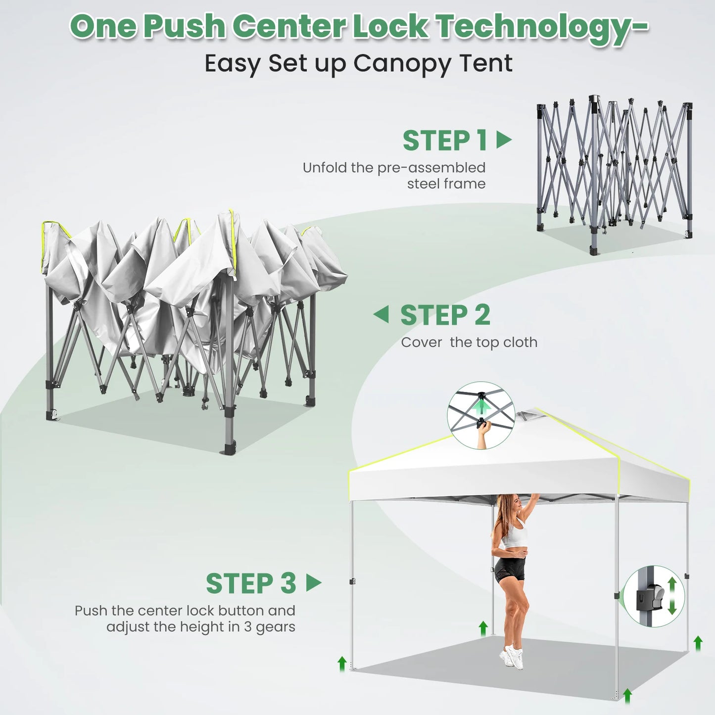 Pop Up Canopy Tent, 10ft x10 ft