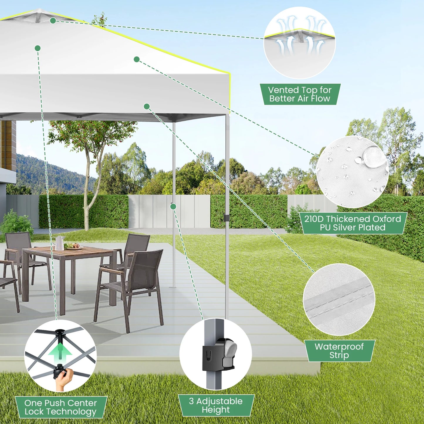 Pop Up Canopy Tent, 10ft x10 ft