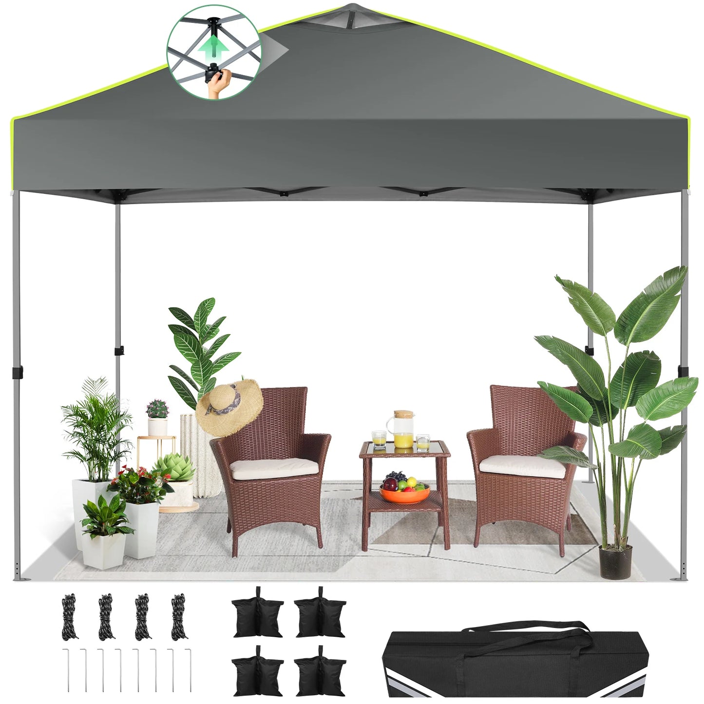Pop Up Canopy Tent, 10ft x10 ft