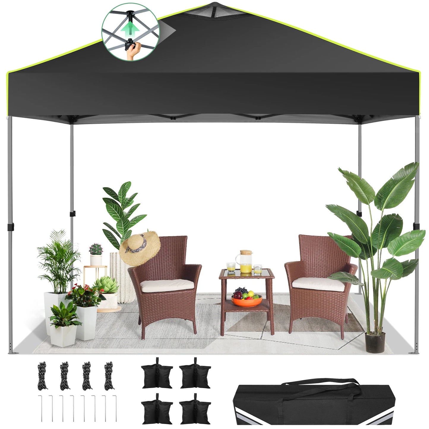 Pop Up Canopy Tent, 10ft x10 ft