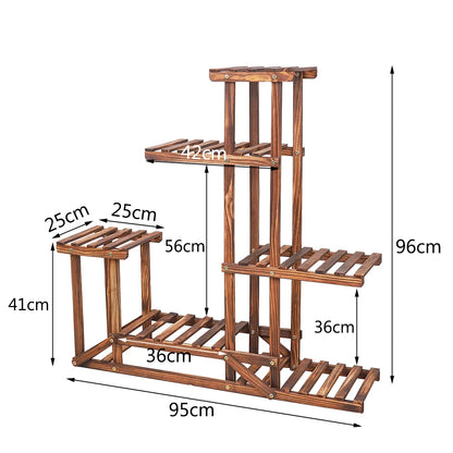 Wood Planter Shelf,  6-Tiered,