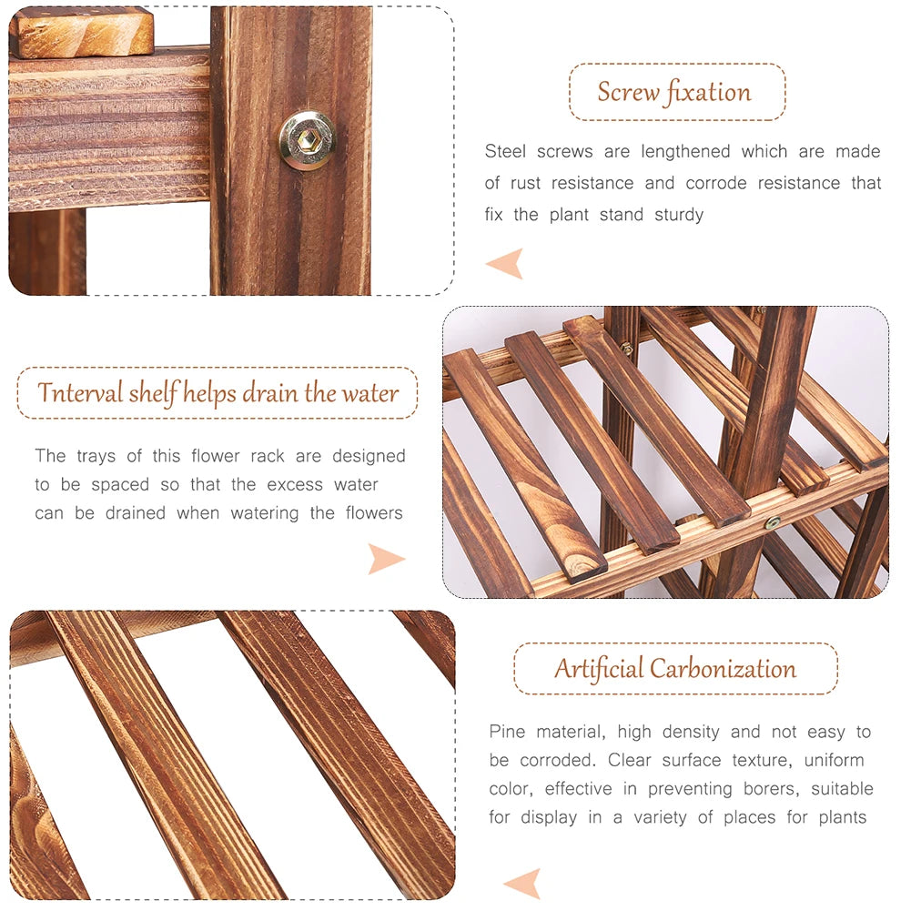 Wood Planter Shelf,  6-Tiered,