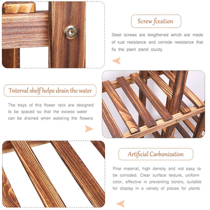 Wood Planter Shelf,  6-Tiered,