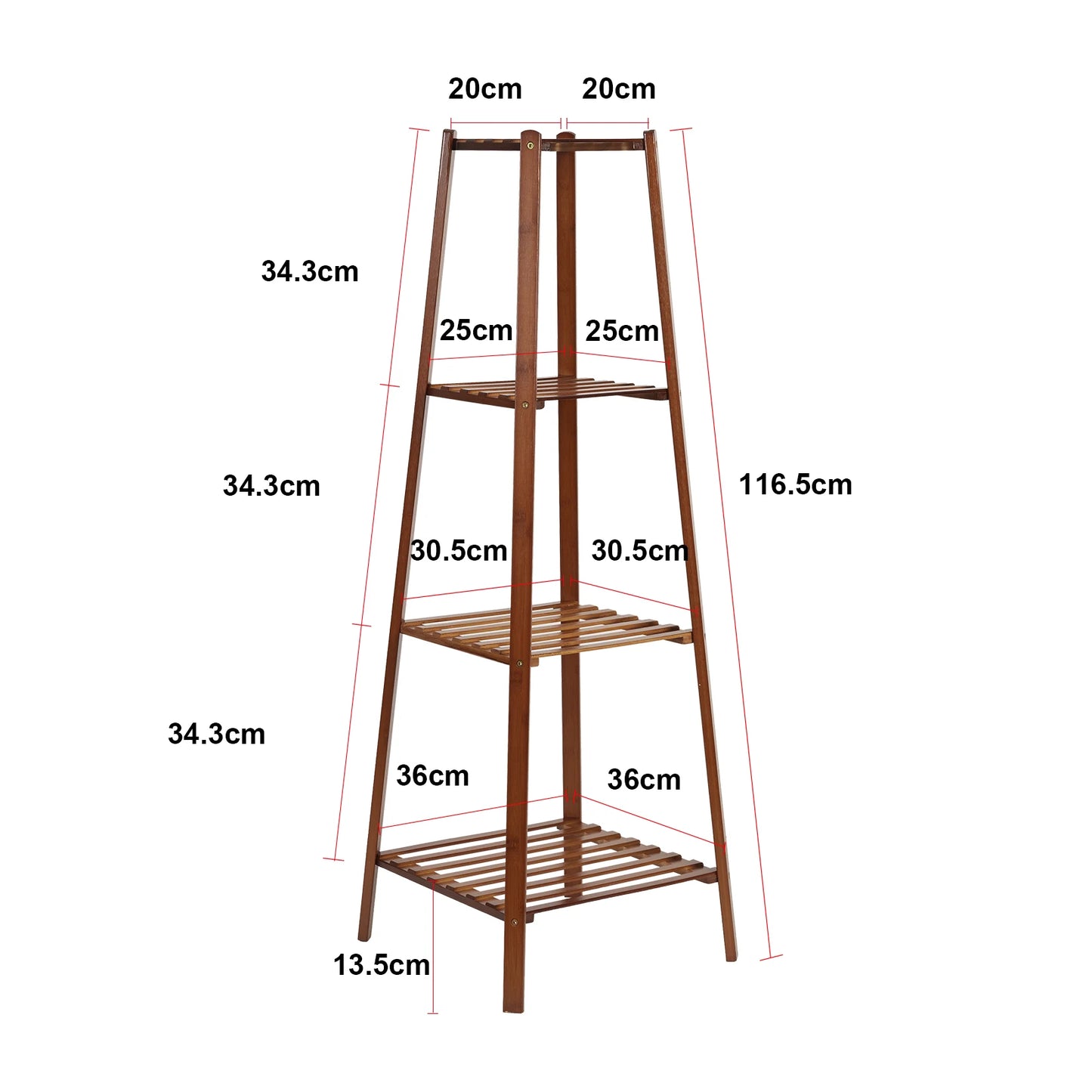 Plant Stand, 77/97/117cm Tall, Bamboo Display Rack