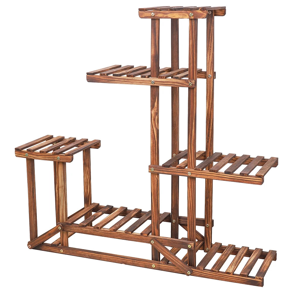 Wood Planter Shelf,  6-Tiered,