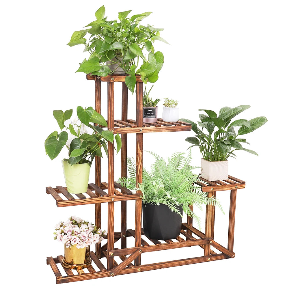 Wood Planter Shelf,  6-Tiered,