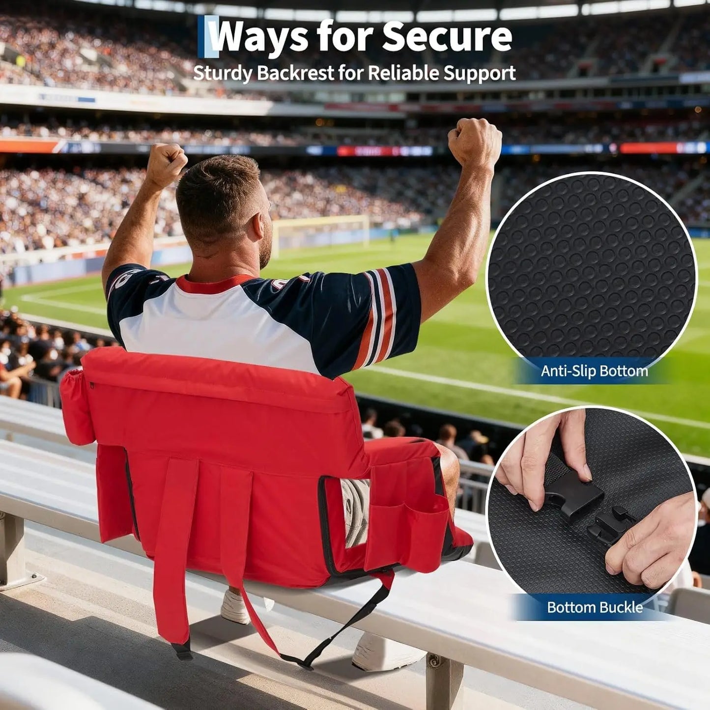 Stadium Seat Chair - Reclining, 2 pieces with Backrest