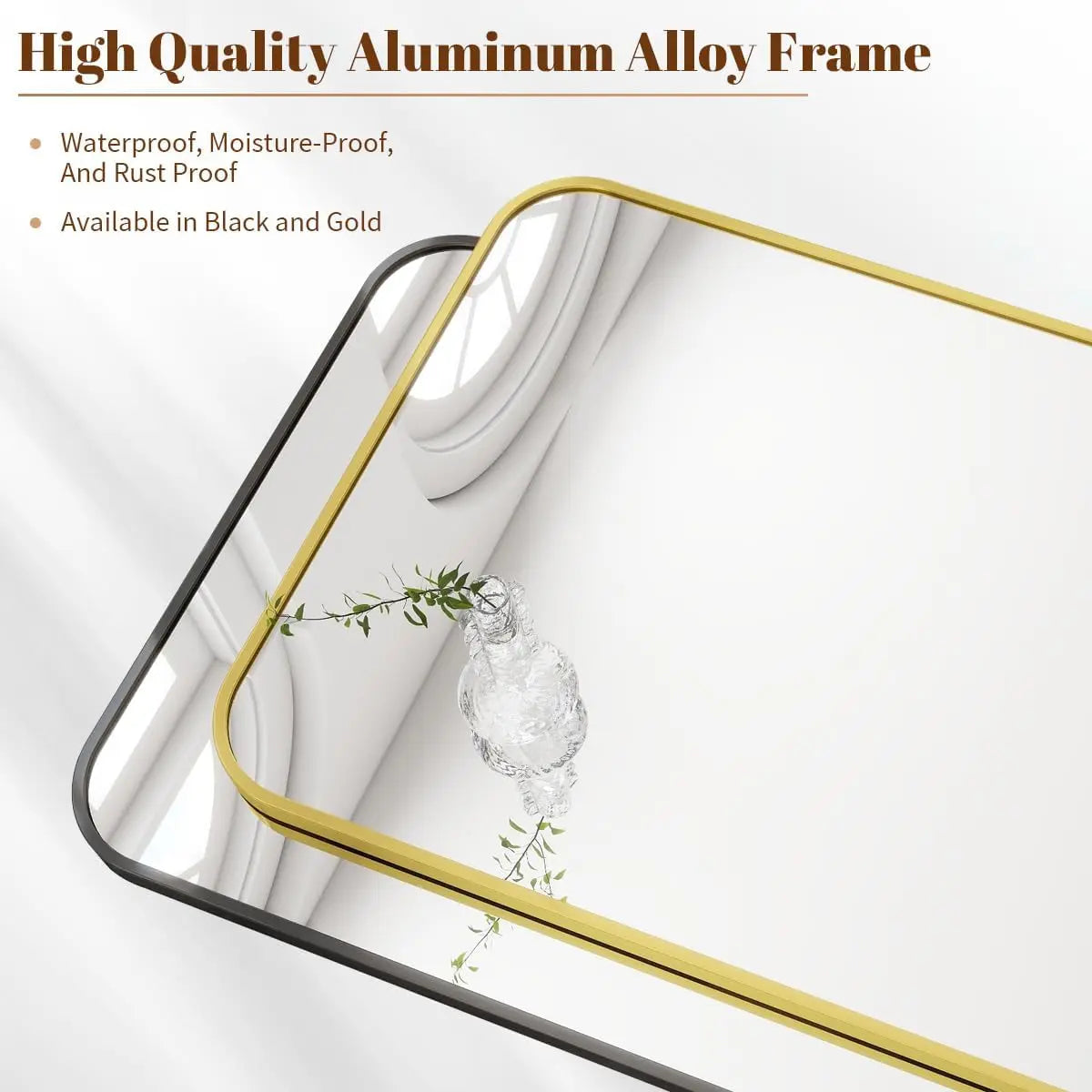 Bathroom Mirror, 20" x 28", Rectangular with Rounded Corners