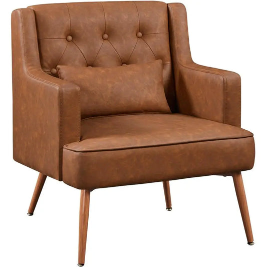 Chair, PU Leather, with Lumbar Pillow