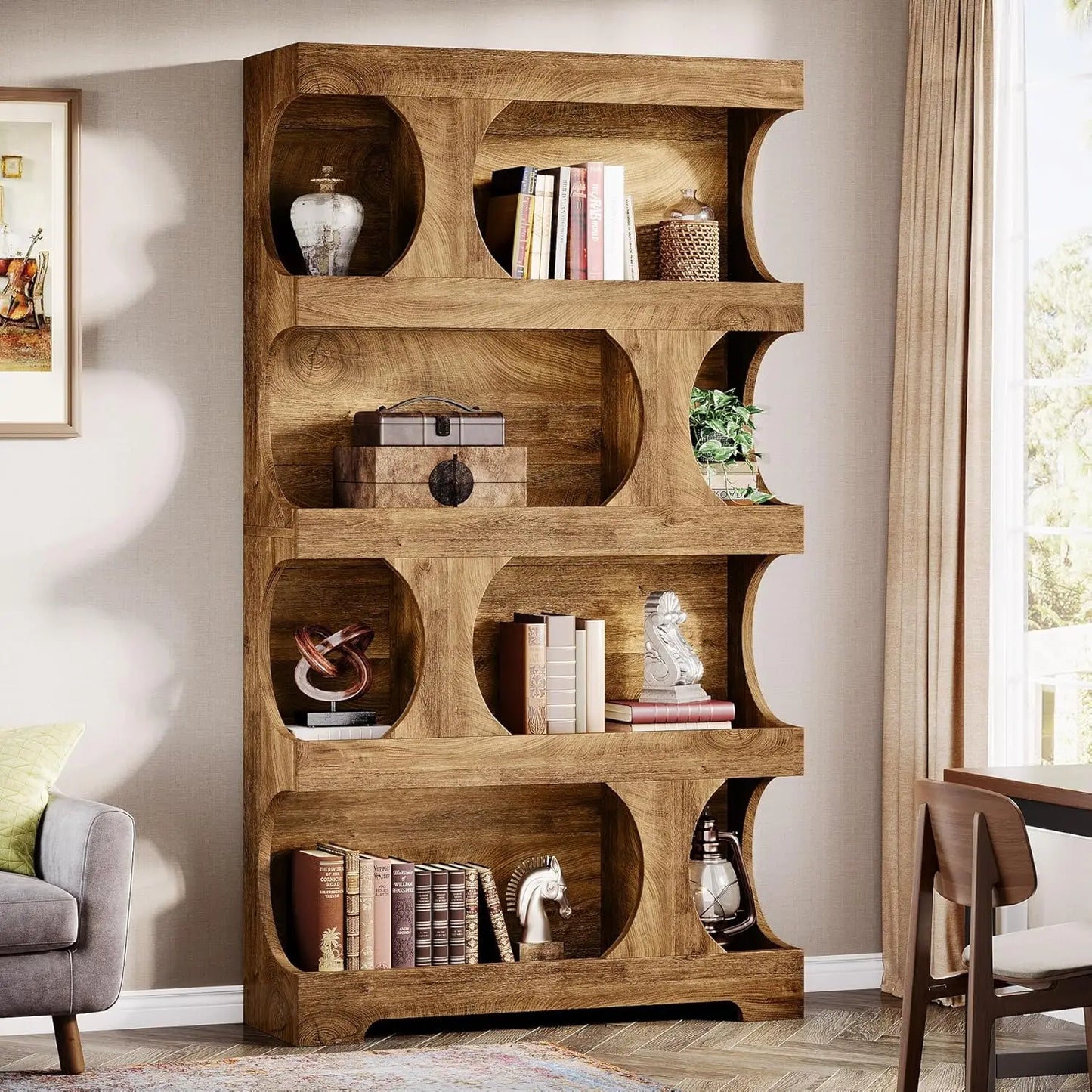 4-Tier Bookshelf, Large Storage Space