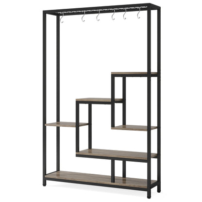 Plant Stand - 5-Tiers Metal, 10 Hanging Hooks