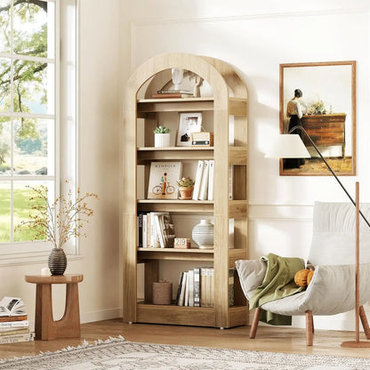 5-Tier Bookshelf, Arch-Shaped Racks,