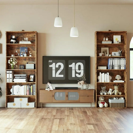 6-Tier Bookcase Set of 2, 70" Height