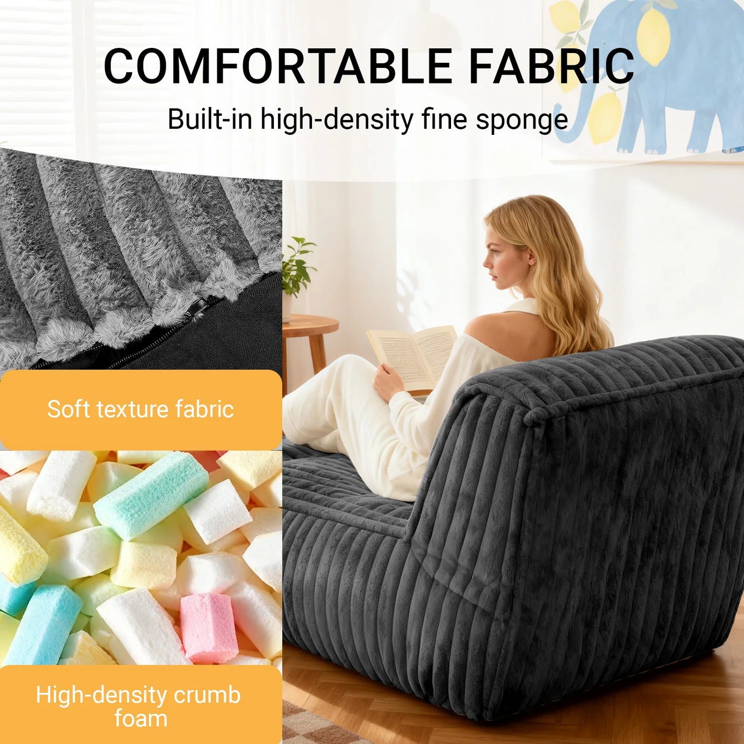 Folding Cube Sofa - with Back Lumbar Support