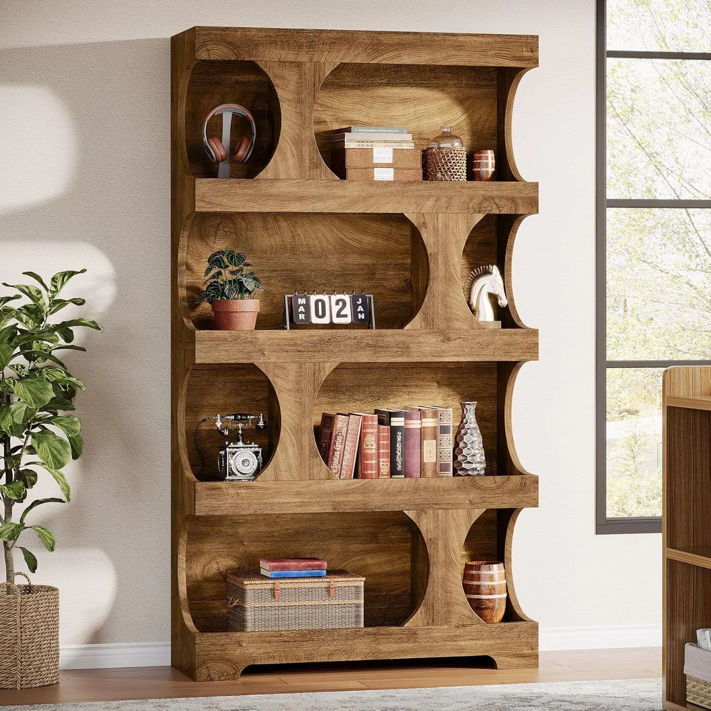 4-Tier Bookshelf, Large Storage Space