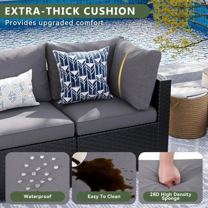 Patio Set, 8-Piece, Sectional Sofa and Table
