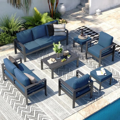 Patio Furniture Set, 7-piece with Cushions