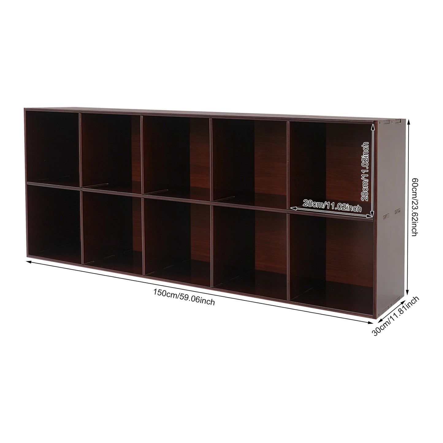 Bookcase, Wood Cube, 10/4 Compartments, Pine