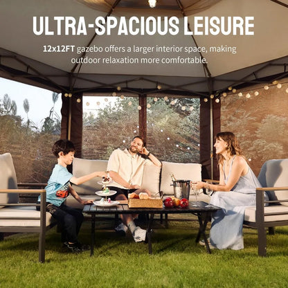 Gazebo, 12x12 Pop Up with Mosquito Net,