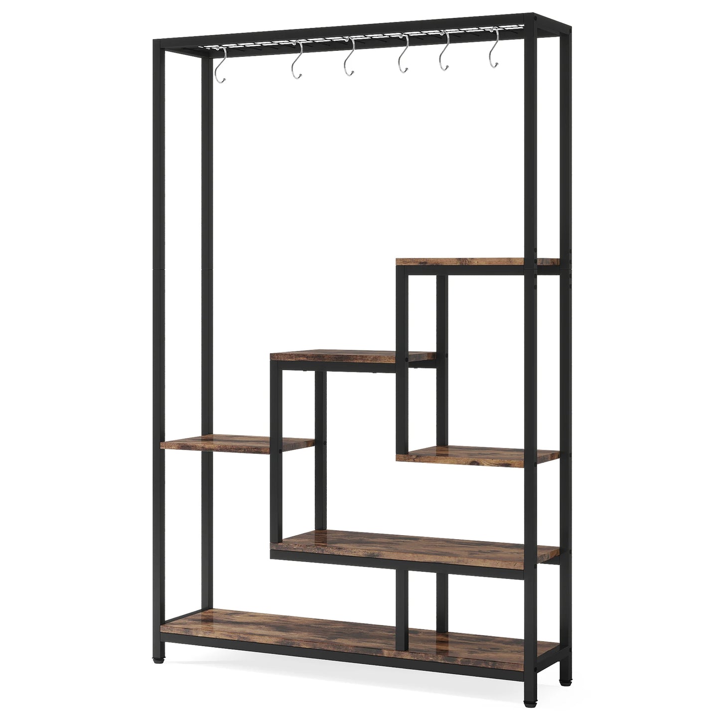 Plant Stand - 5-Tiers Metal, 10 Hanging Hooks