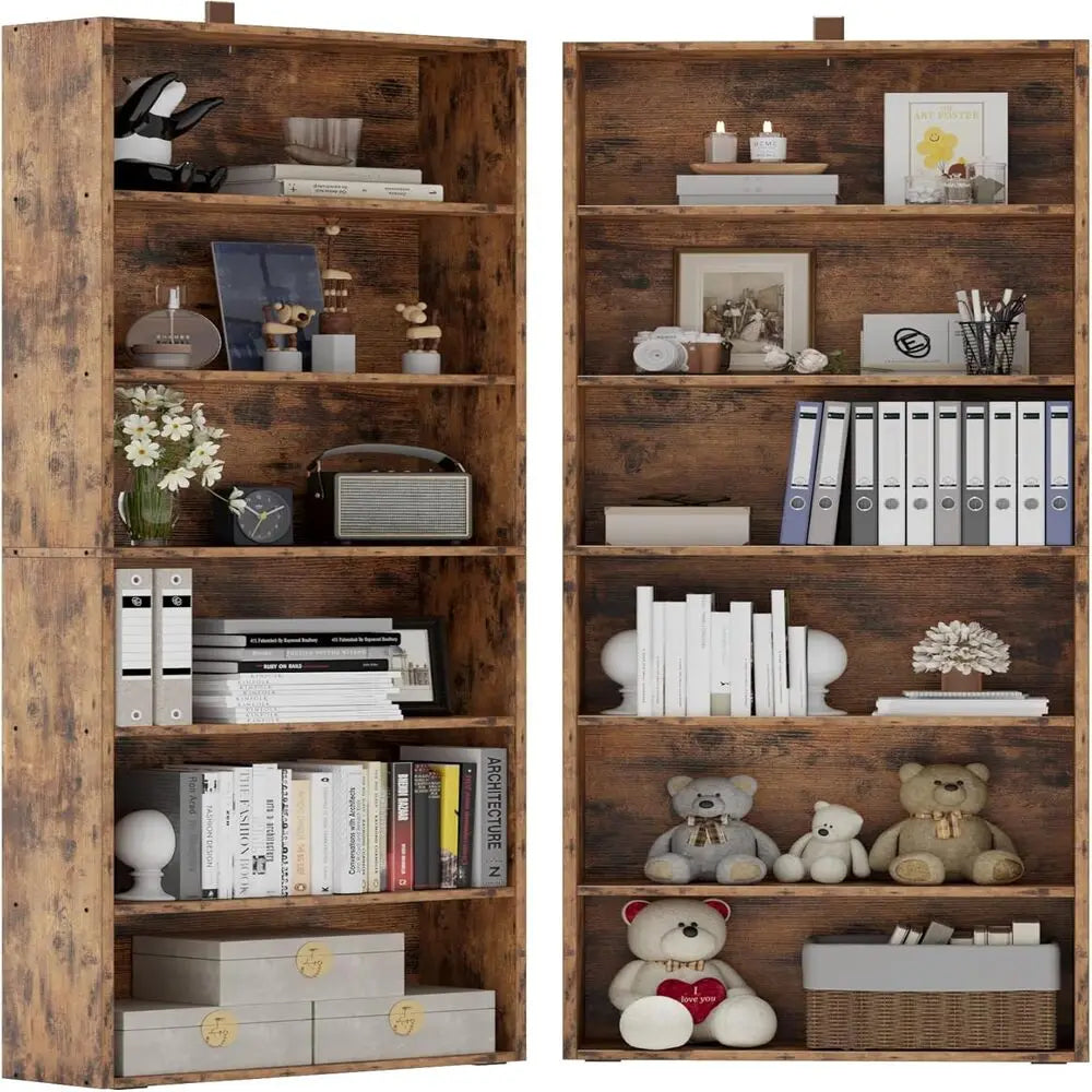 6-Tier Bookcase Set of 2, 70" Height