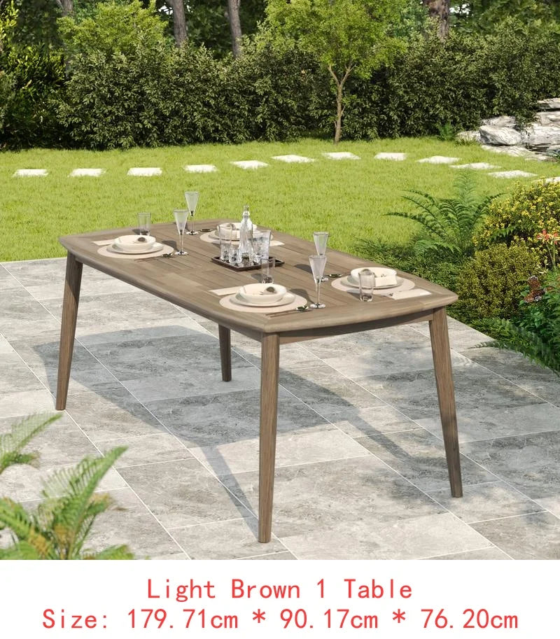 Dining Set - 7-Piece, Acacia Table & 6 Chairs