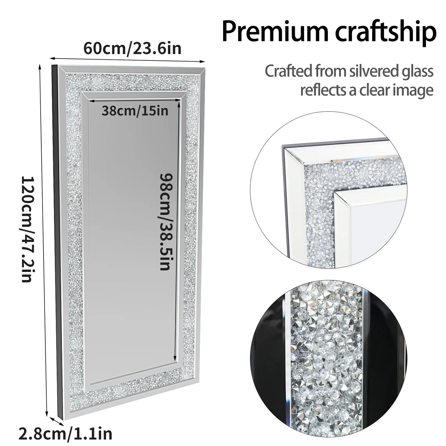 Wall Mirror, Full Length, Large Decorative