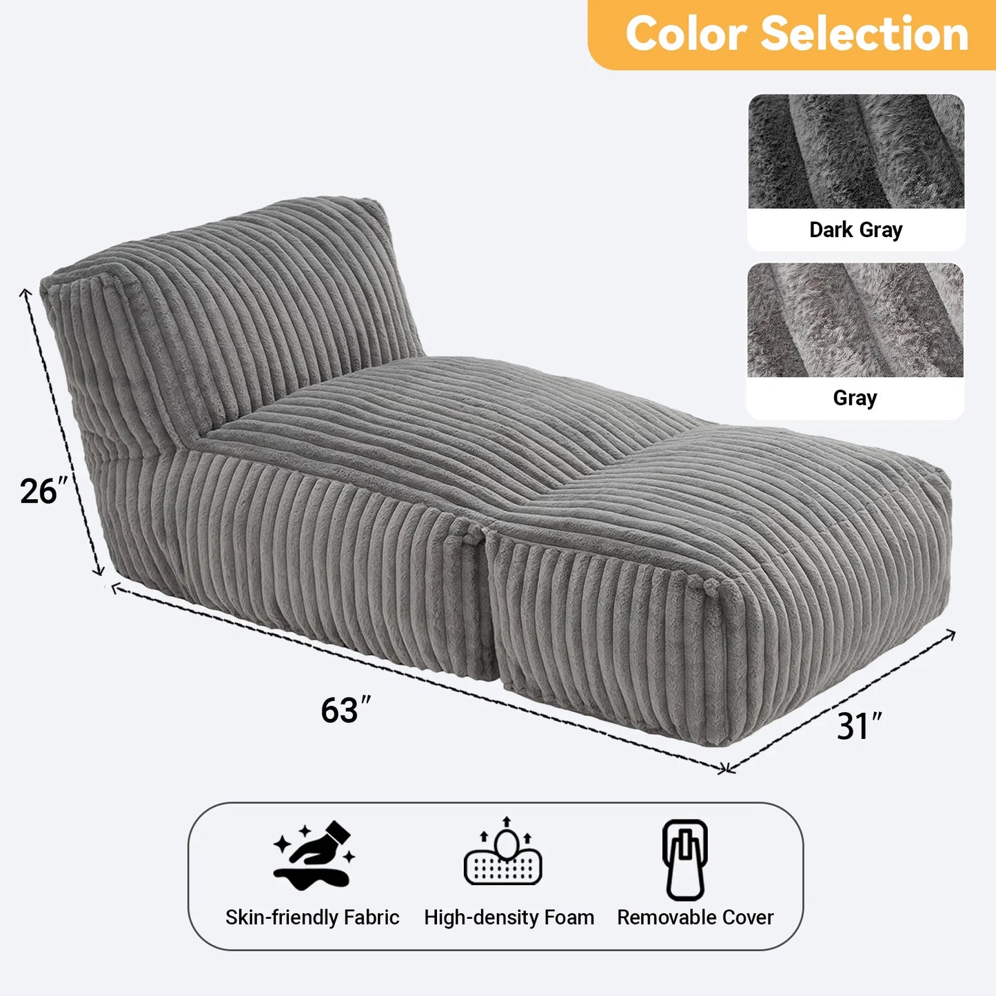 Folding Cube Sofa - with Back Lumbar Support