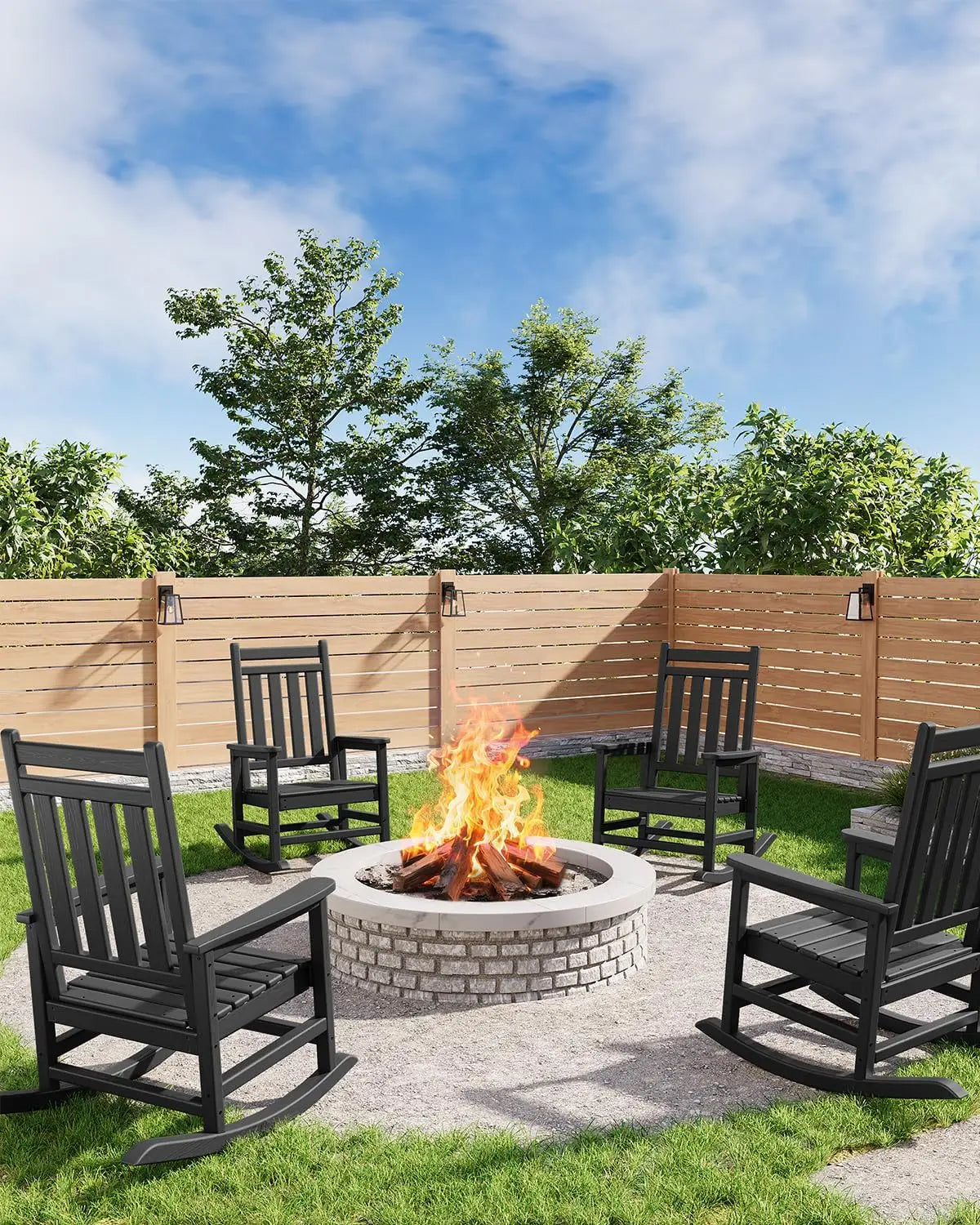Rocking Chair, Outdoor, All-Weather, 380lbs Weight Capacity