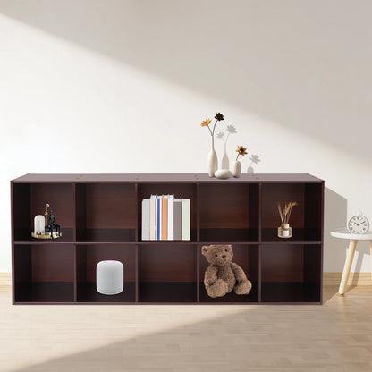 Bookcase, Wood Cube, 10/4 Compartments, Pine