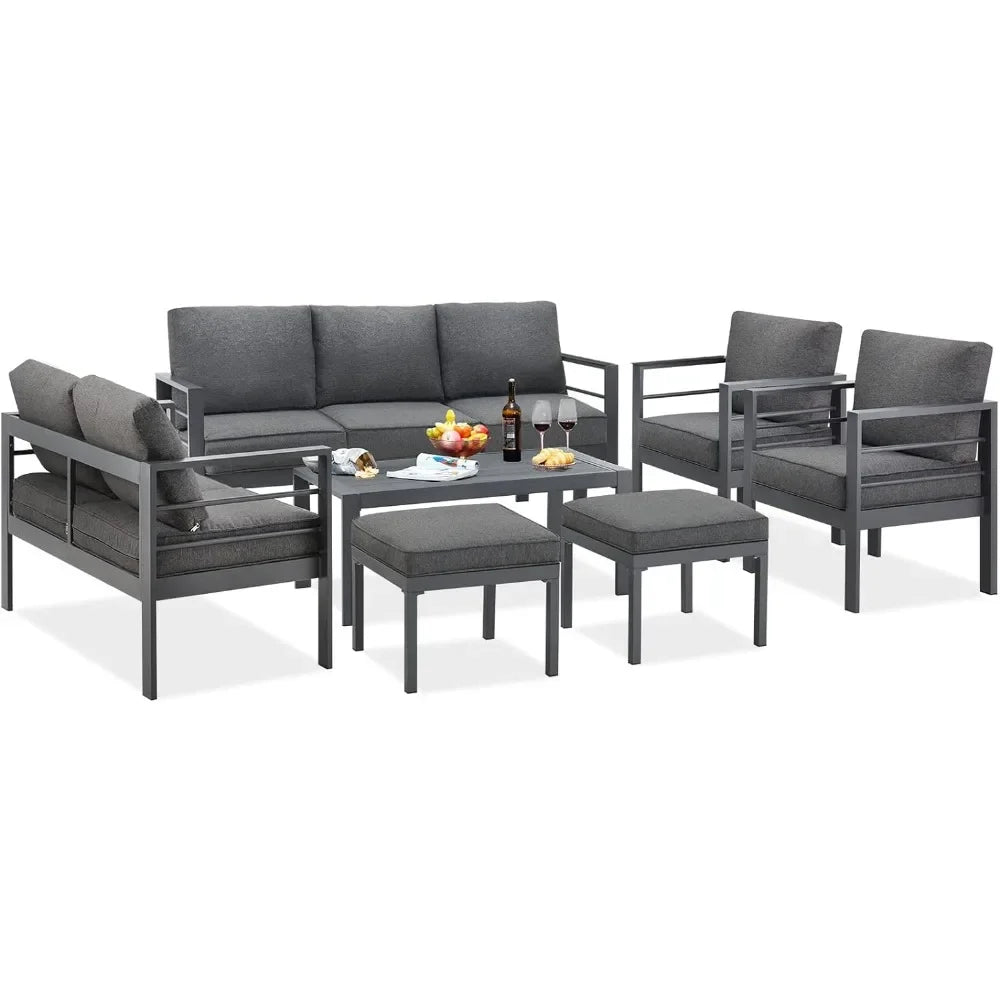 Patio Furniture Set, 7-piece with Cushions