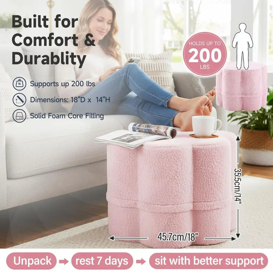 Ottoman, Floral Pouf,