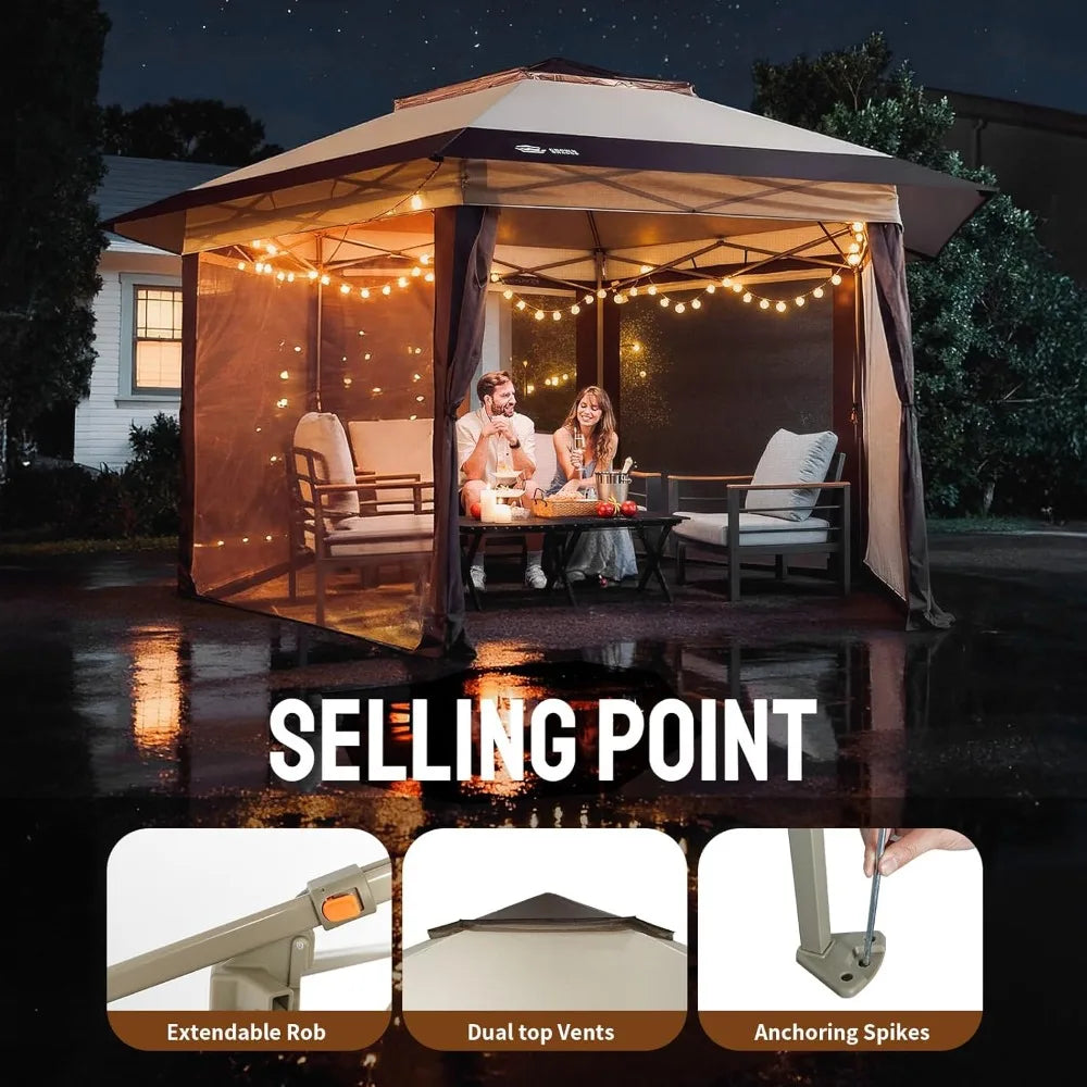Gazebo, 12x12 Pop Up with Mosquito Net,