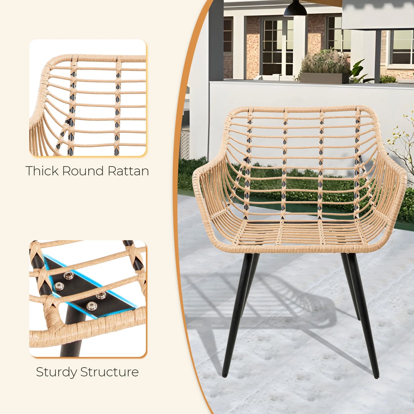 Patio Set, 5 Piece, 2 Chairs, 2 Ottoman, Coffee Table