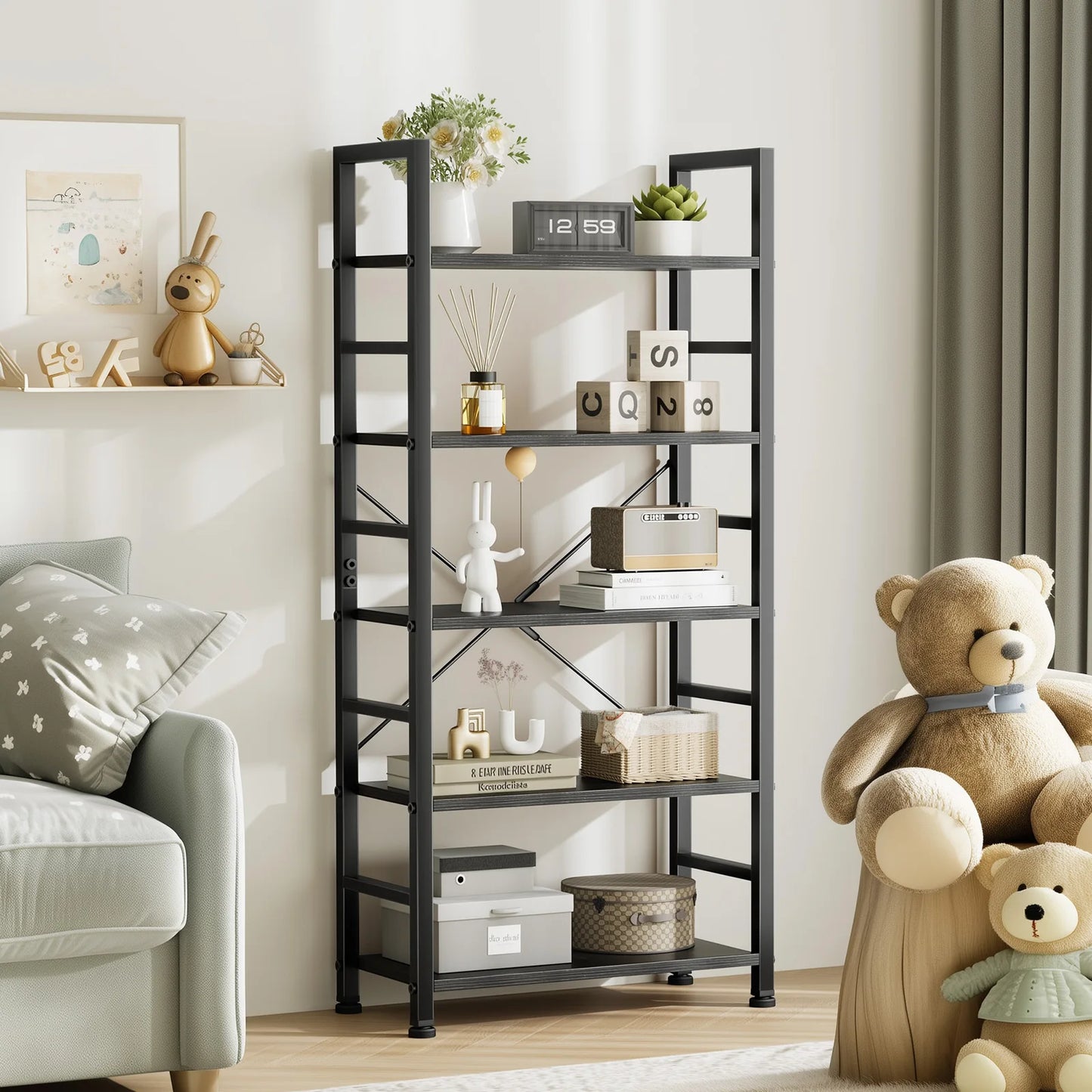 5-Tier Bookshelf, Wooden