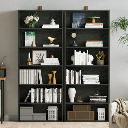 6-Tier Bookcase Set of 2, 70" Height