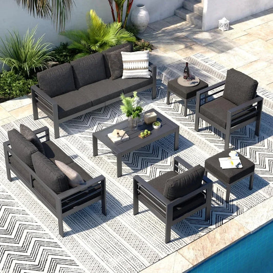 Patio Furniture Set, 7-piece with Cushions