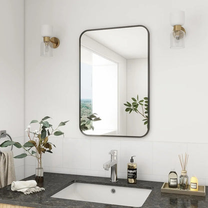 Bathroom Mirror, 20" x 28", Rectangular with Rounded Corners