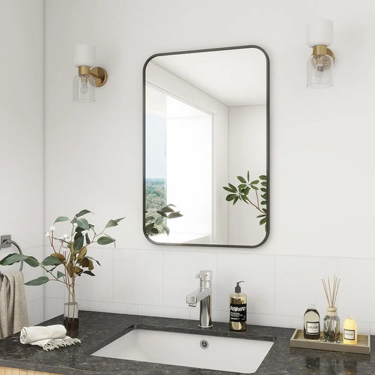 Bathroom Mirror, 20" x 28", Rectangular with Rounded Corners