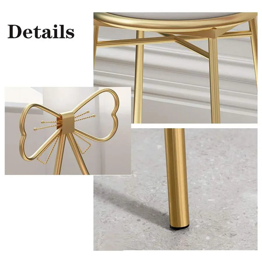 Vanity Stool - Metal Legs, Gold