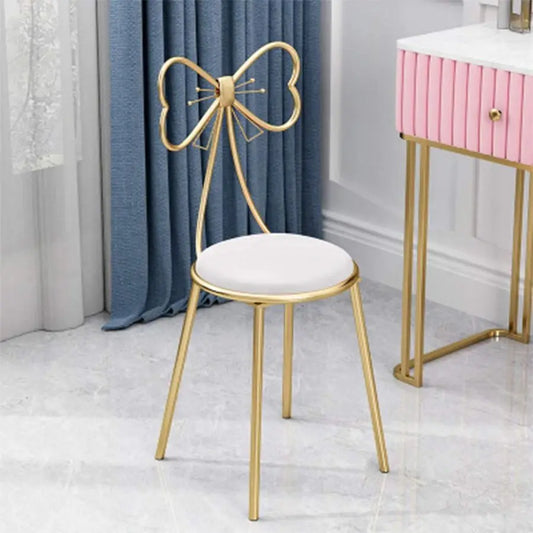 Vanity Stool - Metal Legs, Gold