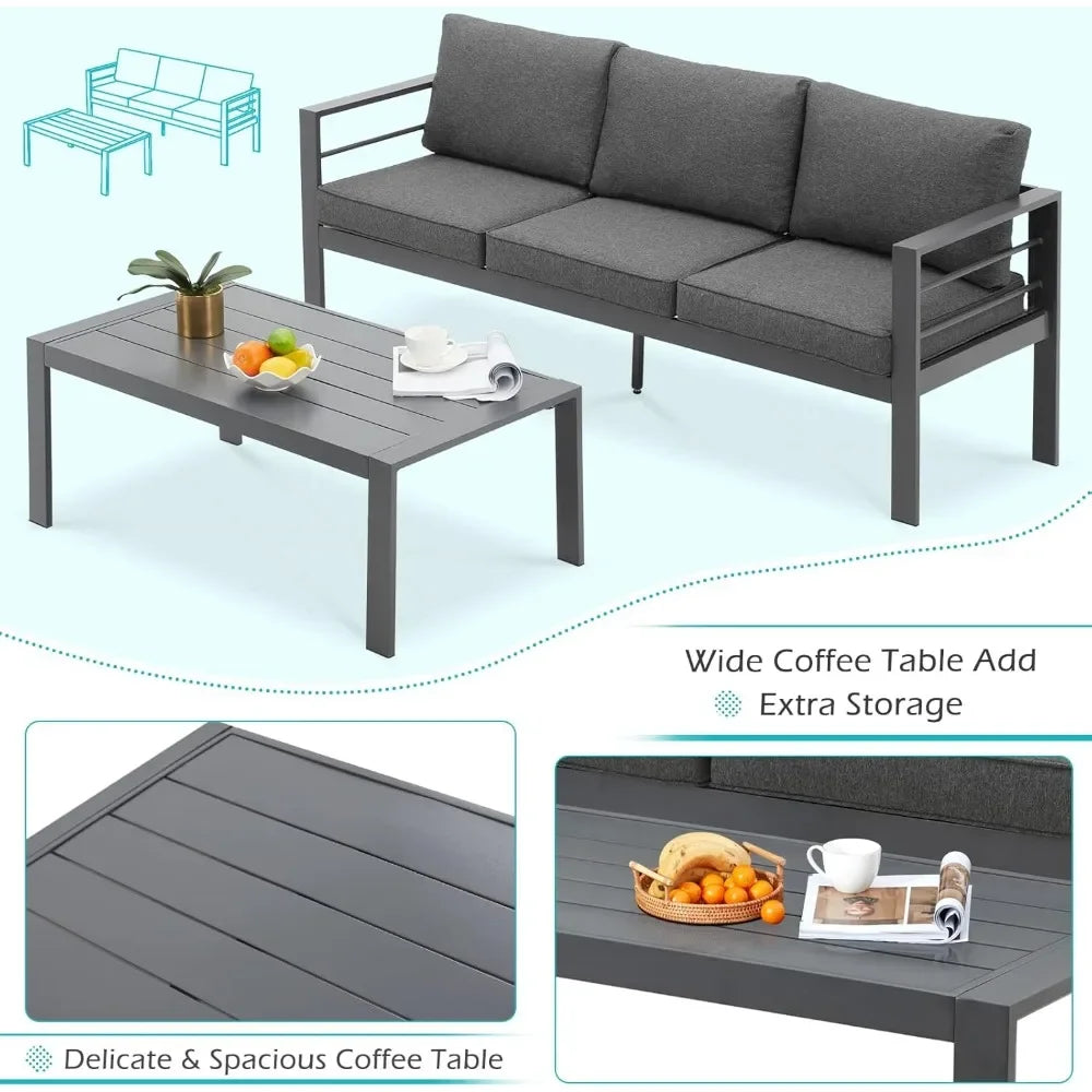 Patio Furniture Set, 7-piece with Cushions