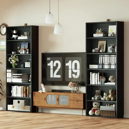 6-Tier Bookcase Set of 2, 70" Height