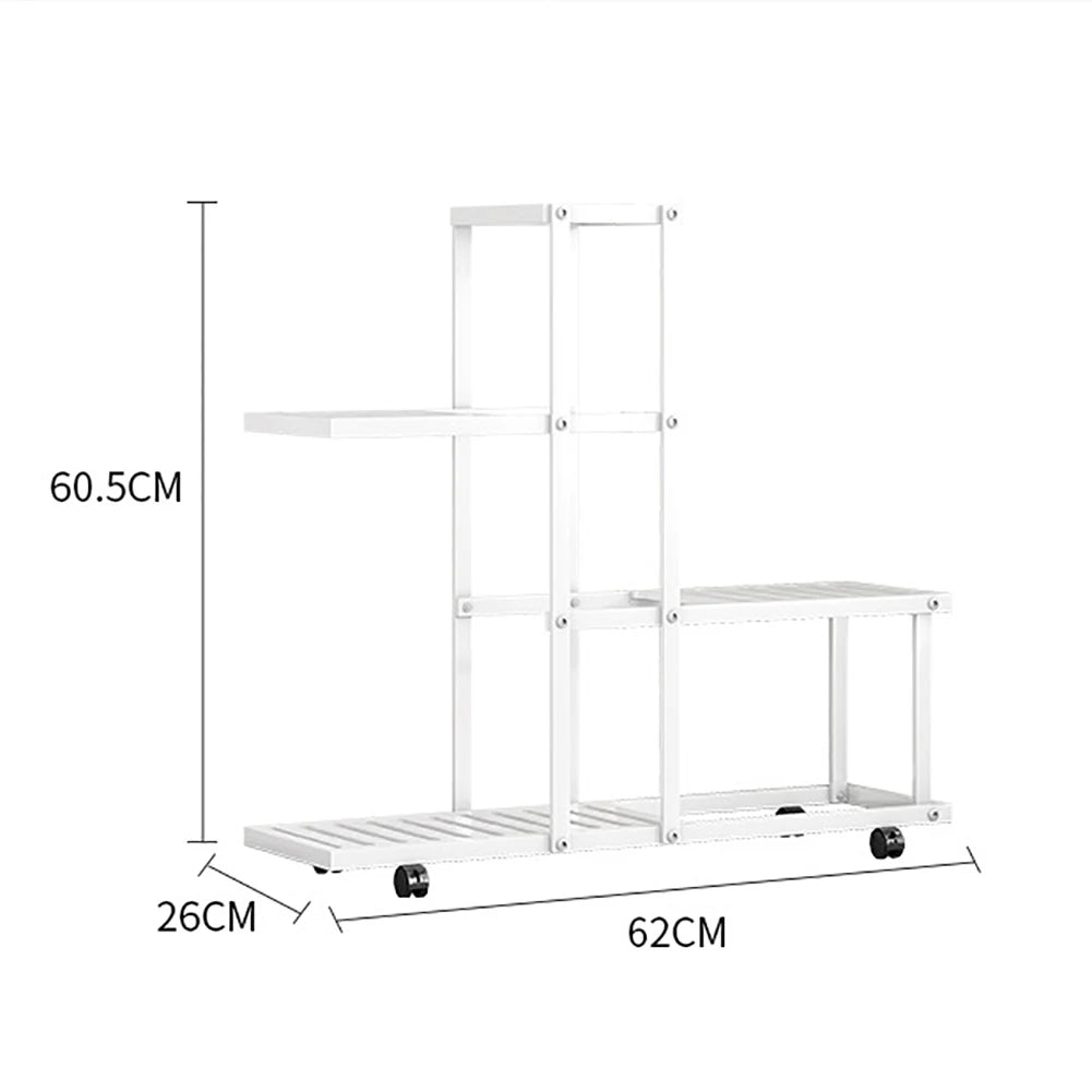 Plant Stand -  Wrought Iron, Rack Organizer w/Wheels