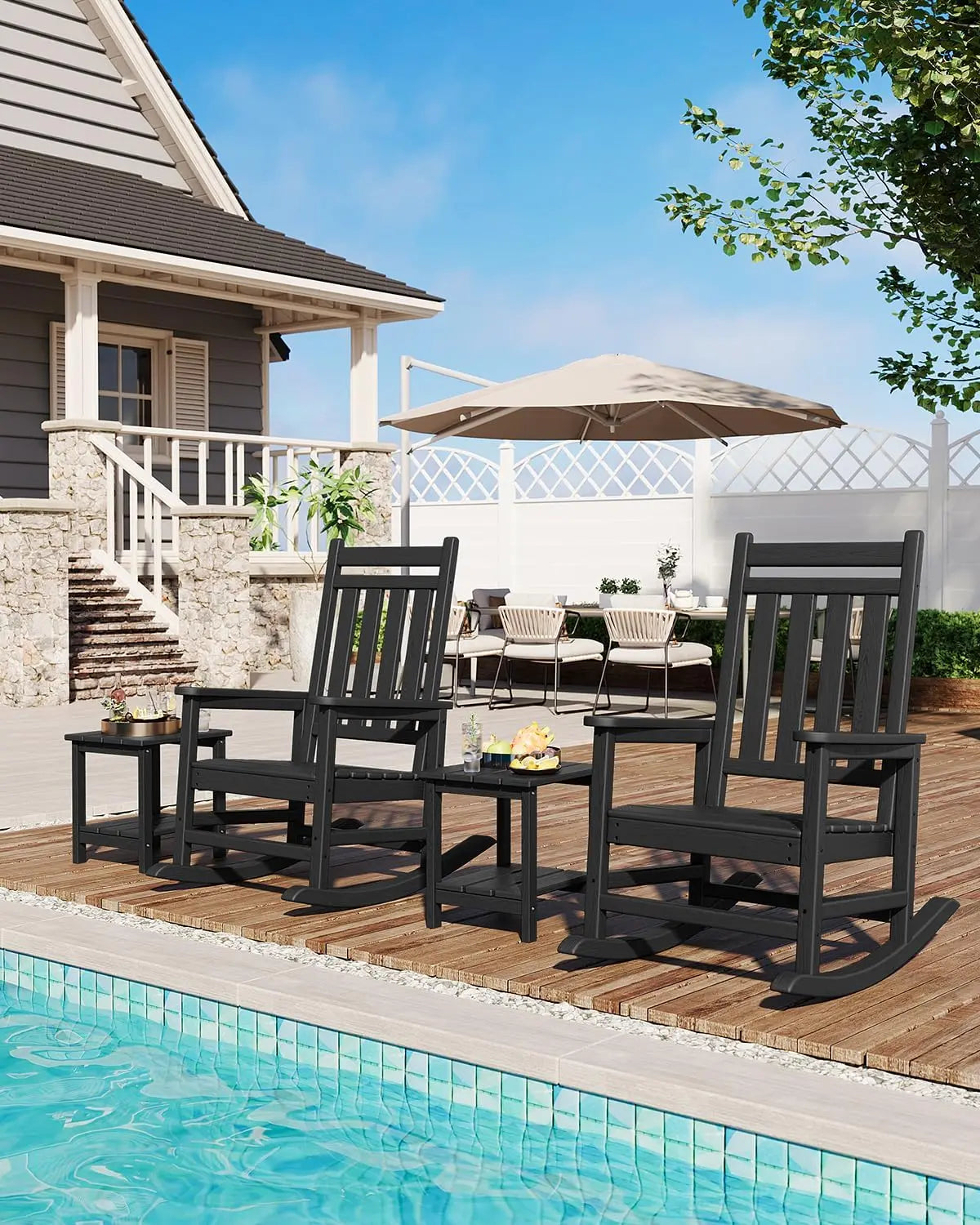Rocking Chair, Outdoor, All-Weather, 380lbs Weight Capacity